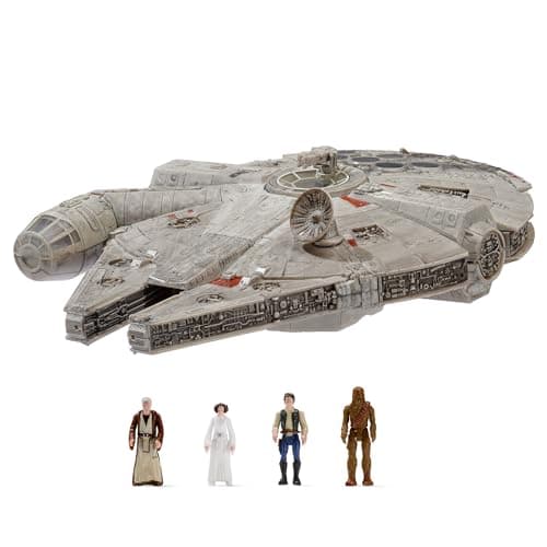 Image of Star Wars Micro Galaxy Squadron Millennium Falcon - 9-Inch Assault Class Vehicle with Four 1-Inch Micro Figure Accessories