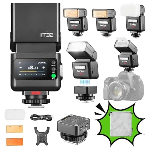 Image of Godox iT32 TTL Mini Camera Flash with X5C Trigger for Canon, 2.4G HSS 1/8000s Camera Flash, Magnetic Hot Shoe, Compatible with Canon EOS R6 Mark II, R5 Mark II, R8, R7, R10, R100, R5, R, RP