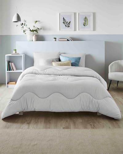 Image of Night Lark Coverless Duvet Linen Collection – Coverless Duvet Single 4.5 Tog with Advanced Smartfil® Fibre, Machine Washable, Hypoallergenic – Cloud Grey, Single Bed Size