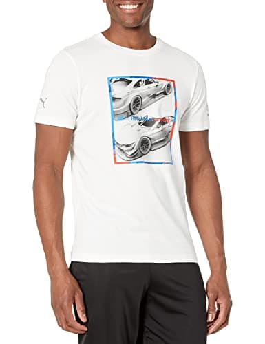 Image of PUMA Men's Standard BMW MMS Logo Graphic Tee, White, Medium