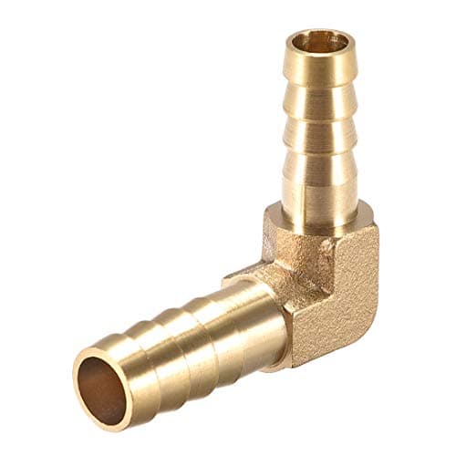 Image of sourcing map 10mm to 8mm Barb Brass Hose Fitting 90 Degree Elbow Pipe Connector Coupler