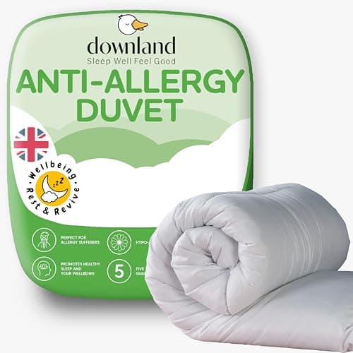 Image of Downland Anti Allergy Double Duvet 10.5 Tog - Hypoallergenic & UK Approved All Season Quilt | Anti Bacterial, Soft & Machine Washable Duvets | Double Bed Duvet for Allergy Sufferers