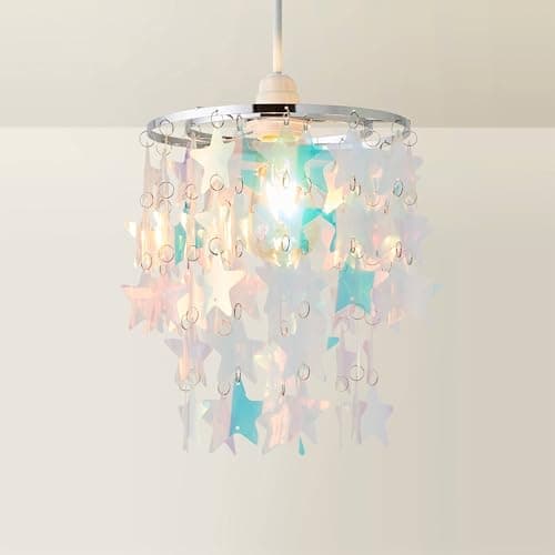 Image of ValueLights | Orla Irridescent 2 Tier Easy Fit Ceiling Pendant Light Lamp Shade