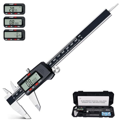 Image of Kynup Digital Vernier Caliper, 150mm Digital Calipers Measuring Tool, Electronic Micrometer Measuring Tools Inch/Millimeter/Fraction Conversion, Auto-Off Function