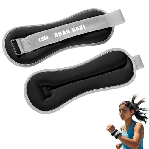 Image of Ankle Weights, Adjustable Neoprene Pair Ankle, 0.5kg to 2kg1 Pair Leg Wrist Arm Weight for Women Men, for Walk, Running,Pilates, Workouts, & Training, Gymnastics, Aerobics (1.5kg x 2 -Black)