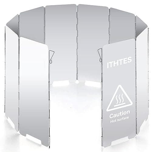 Image of Ithyes camping stove windbreak outdoor camping accessories 10 plates wind screen foldable camping gas stove windshield cookware equipment