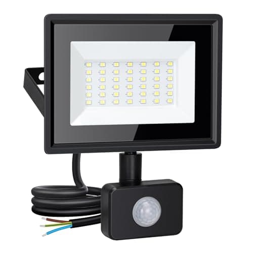 Image of Aigostar Outdoor Sensor Light, 30W LED Security Lights Outdoor Motion Sensor, PIR Floodlight 2510 Lumen, IP65 Waterproof Outside Flood Light, Ultra Thin Floodlights Spotlight for Garden Garages Black