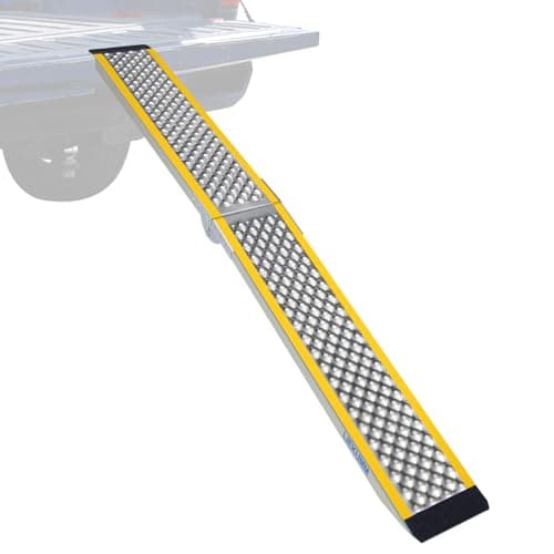 Image of LIEKUMM Lightweight Motorbike Ramp, 200 x 21.5 cm Folding Aluminium Loading Ramps for Vans, 300 kg Capacity Non-Slip Portable Motorcycle Ramp for E-bikes, Dirt Bikes, Scooters, Bikes