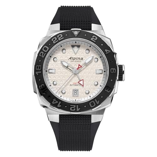 Image of Alpina Men's Automatic Seastrong Watch, Black Rubber Strap, Silver-Tone Dial, 38 Hour Power Reserve Style: AL-560LG3VE6