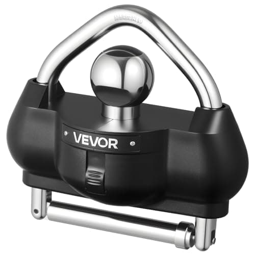 Image of VEVOR Trailer Hitch Lock, Fits for 1-7/8 in, 2 in, 2-5/16 in Couplers, Heavy-Duty Anti-Theft Trailer Ball Lock with 3 Keys, Prying-Resistant, Adjustable Height Design for RVs, Boats, Trailers, Black