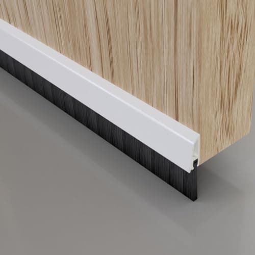 Image of STORMGUARD 914 mm Draught Excluder Cover Clip Bottom Door Brush Seal - White