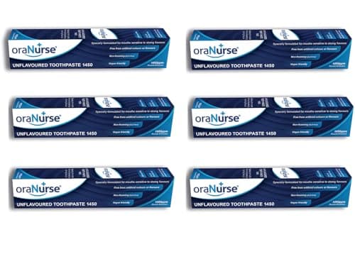 Image of Oranurse Unflavoured Toothpaste 6 Pack for Kids and Adults - Non Flavoured with 1450ppm Fluoride for Sensitive Mouths | Non Foaming SLS Free - 50ml