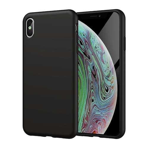 Image of Cyber-Tech Silicone Case for iPhone X, 5.8-Inch, Silky-soft touch Full-Body Protective Case, Shockproof cover (Black)