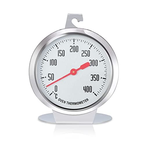 Image of Thermometer for Electric Oven, Thermometer for Gas Oven, Thermometer for Inside Pizza Ovens Thermometer Stainless Steel Large Dial Ovens Thermometer for Kitchen