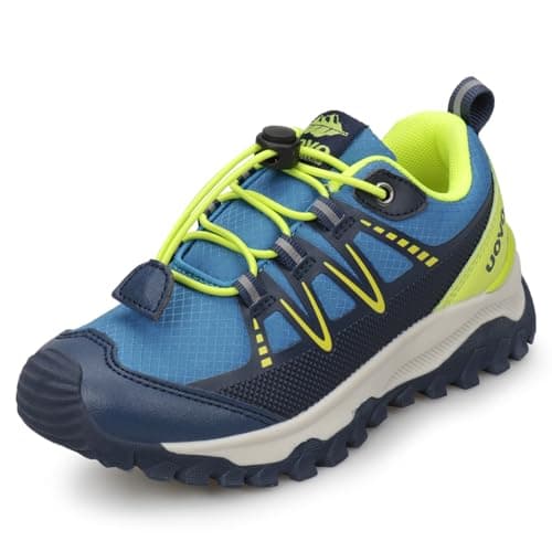 Image of Unisex Kids Trainers Boys Non-Slip Walking Shoes Breathable Low-Top Sneakers Road Trail Running Shoes Blue Size 3UK(35EU) Big Kids
