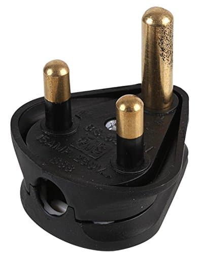 Image of Pro Elec 888 BLACK 3-Pin Round mains Plug, 15A, Black