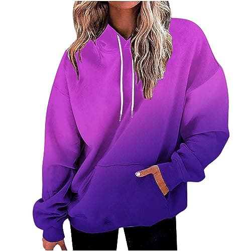Image of Womens Hoodies Jumpers Print Oversized Sweatshirt Drawstring Pullover Sweatshirt Trendy Sweater Tops Fall Fashion Clothes Christmas Jumpers