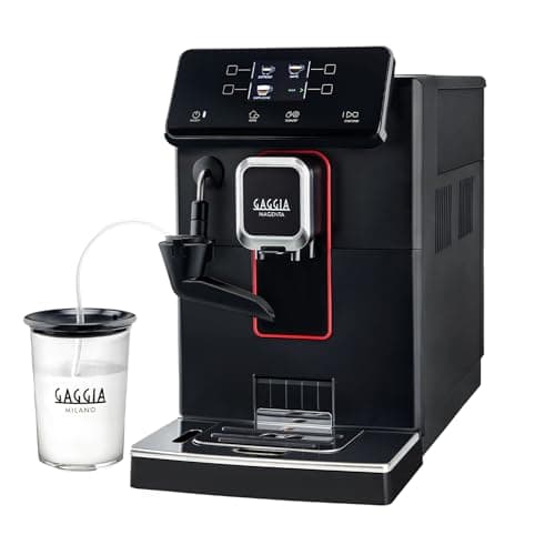Image of Gaggia Magenta Milk Automatic Bean to Cup Coffee Machine, Espresso and Cappuccino Maker with External Milk Carafe, Black
