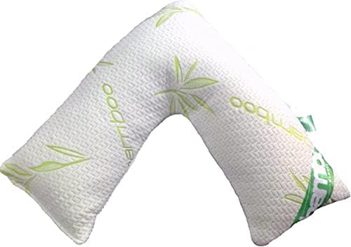 Image of Comfort Collections V Shape Memory Foam Bamboo Pillow Orthopaedic Non-Allergenic Neck Support Nursing Maternity Pregnancy Support Pillow 74cm x 33cm Approximate.