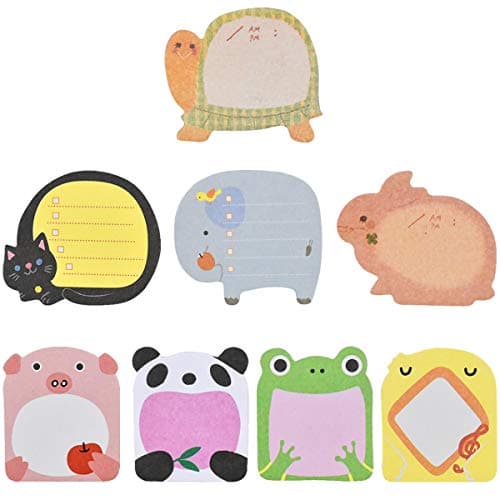 Image of AvoDovA Mini Sticky Notes, 8 Pads Cute Sticky Notes Novelty, Super Sticky Note for Office Memo, School Mark, Party Bags Filler, Mini Gifts for Kids