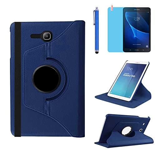 Image of Case for Samsung Galaxy Tab 3 Lite 7.0'' 2014 (SM-T110 T111 T113 T116) - 360 Degree Rotating Stand Case Full Protective Cover,with Stylus Pen,Screen Film (Blue)