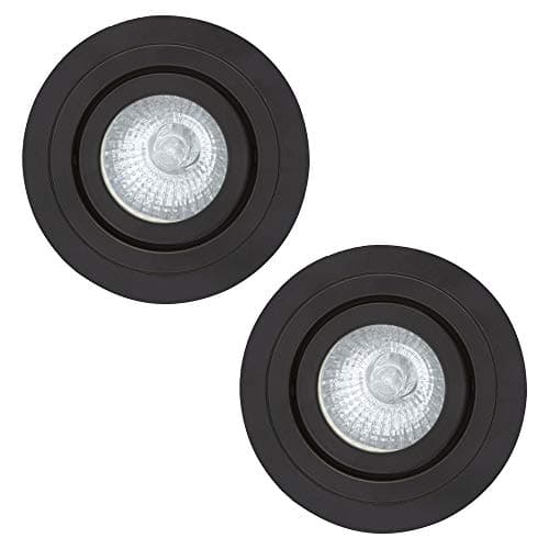 Image of LITECRAFT Recessed Downlight IP65 Rated Tiltable Spotlight - (Matte Black, Pack of 2)