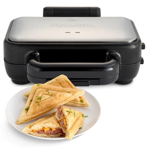 Image of Breville Stuff 'n' Press Deep Fill Toastie Maker | 2 Slice Sandwich Toaster | High Hinge for Extra Fillings | Dishwasher SafeNon Stick Plates | VST101