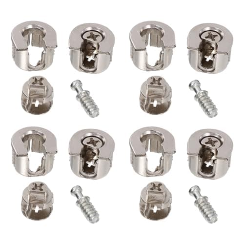 Image of IDEANATEGRATE 10 Pcs Alloy Eccentric Cam Connectors for Furniture Panels and Cabinets Silver Anti-rust Panel Connection Fasteners for Office Furniture Assembly