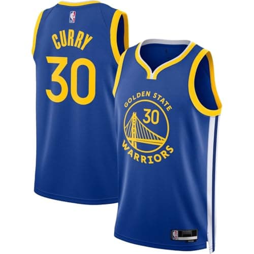Image of Stephen Curry Golden State Warriors NBA Kids Youth 8-20 Blue Icon Edition Swingman Jersey, Blue, 8
