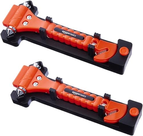 Image of Amazon Basics Emergency Seat Belt Cutter and Window Hammer - 2-Pack