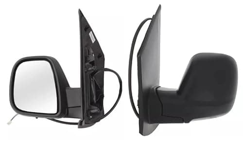 Image of Fits Peugeot Partner 2019-2024 Heated Electric Door Wing Mirror Unit Manual Fold Black (Left Hand Passenger Side)