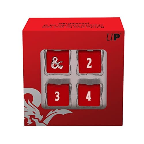 Image of Ultra Pro - Dungeons & Dragons - Heavy Metal D6 Red and White Dice Set