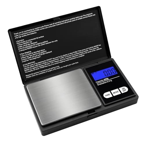 Image of GeekerChip Digital Kitchen Scales,500x0.01g Digital Scales,Mini Scale,Precision Scale with Back-Lit LCD Display,9 Units Tare Function Touch Button,for Jewellery Gold Coffee Herb Coin