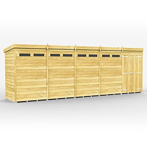 Image of Total Sheds 20x4 Pent Security Shed Double Doors Fast 2-5 Days Delivery Anywhere In The U.K