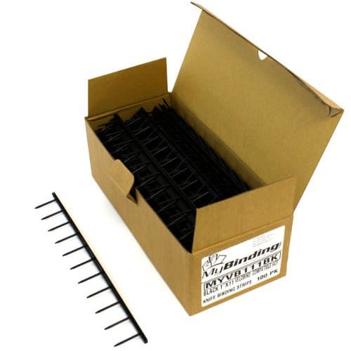 Image of Black 1" x 11" Velobind Compatible Hot Knife Binding Strips