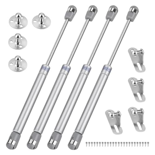Image of 4 PCS 200N/44lbs Gas Struts Slow Down Lift Stay Support Heavy Duty Gas Spring Kitchen Cabinet Door Toy Box Stay Soft Close Hinge Lift Up Spring Flap Gas Strut