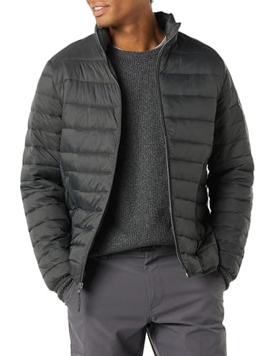 Image of Amazon Essentials Men's Packable Lightweight Water-Resistant Puffer Jacket (Available in Big & Tall), Dark Grey, 3XL Plus Tall