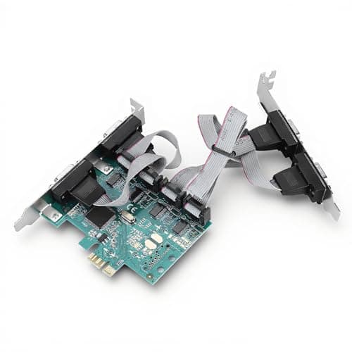 Image of ASHATA 4 Port Native PCI Express RS232 Serial Adapter Card, PCI-E to RS232 4-Port Serial Port Converter PCI Express Controller Adapter Expansion Card for windows7/8/10/LINUX