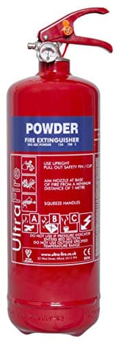 Image of UltraFire 2kg Powder Fire Extinguisher for Vehicles, Sheds, and Domestic Workshops | 5 Year Warranty and Fully Kitemarked | Ready to Use Multi-Purpose ABC Dry Powder Fire Extinguisher