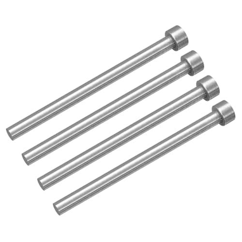 Image of sourcing map Straight Ejector Pins, 6mm(0.24") Dia. 65Mn Steel Round Tip Punch 100mm(3.94") Long for Mechanical Maintenance 4Pcs