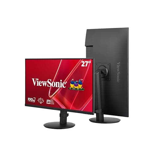 Image of ViewSonic VA2708-HDJ 27 inch Monitor Full HD, 100Hz, IPS, 99% sRGB, Height Adjustable, HDR10, HDMI, VGA, DP, Flicker Free, 2 Years Warranty