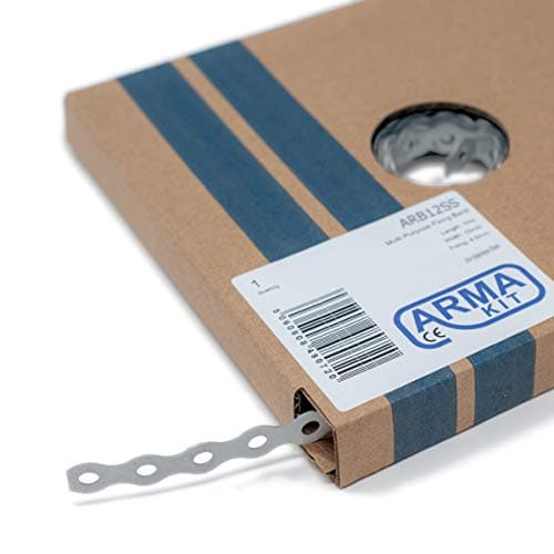 Image of Stainless Steel Band Metal Fixing Strap with Perforated Holes, Builders All Round Band 10 Meter Roll (12mm Stainless Steel)