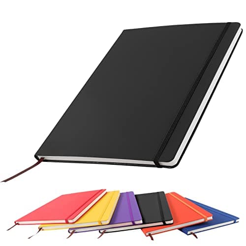 Image of A4 Notebook, Notebook A4 Note Book A4 Notepad The Notebook for School Office Home Business Writing Pads & Diaries Taking 160 Pages (80 Sheets)-Black