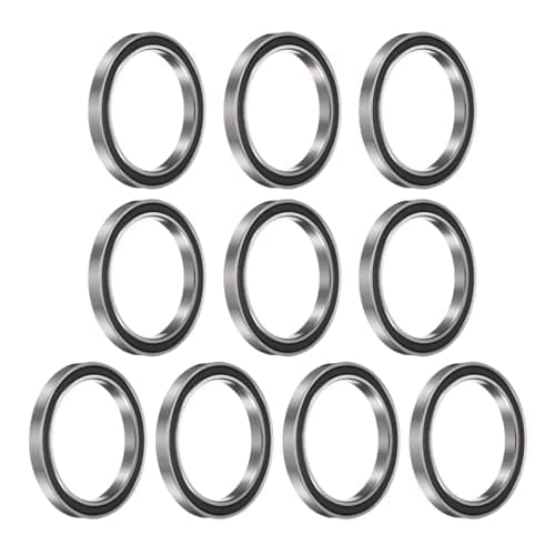Image of sourcing map 10pcs 6810-2RS Bearing 50x65x7mm, Chrome Steel Double Rubber Seals Precision Bearing, Lubricated Deep Groove Ball Bearings, P6 (ABEC 3)