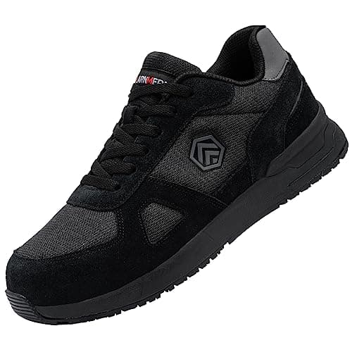 Image of LARNMERN PRO Safety Shoes for Men Women Steel Toe Cap Trainer Lightweight Breathable Work Trainer SRC Non-Slip Black Size 12 UK