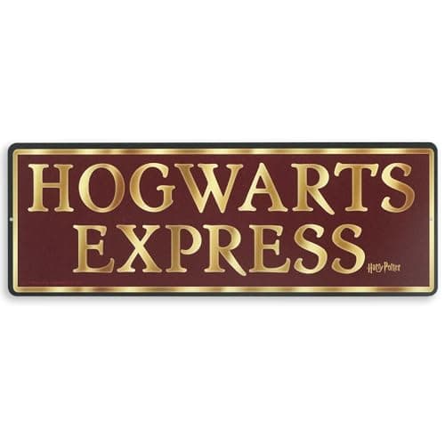 Image of Harry Potter Hogwarts Express Metal Sign - Vintage Hogwarts Express Sign for Kids' Bedroom or Movie Room