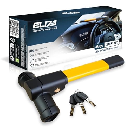 Image of Steering Wheel Lock for Cars & Vans - Car Lock Anti-Theft Device - High Visibility Immobiliser - Vehicle Security Lock - Includes 3 Keys (UK Company)