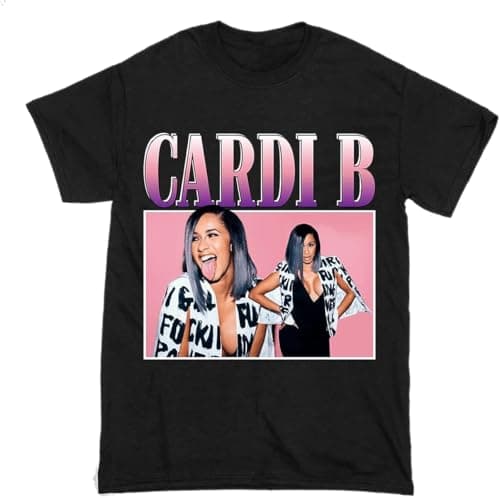 Image of PBUS99WC Cardi B Unisex Printed Short Sleeve Fashion T Shirt(X-Large)