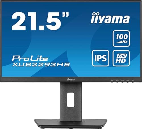Image of iiyama XUB2293HS-B6 21.5 inch IPS Slim Bezel, 100Hz, 1ms, Full HD 1920x1080, HDMI/DP, TCO Certified, Height Adjustable Stand