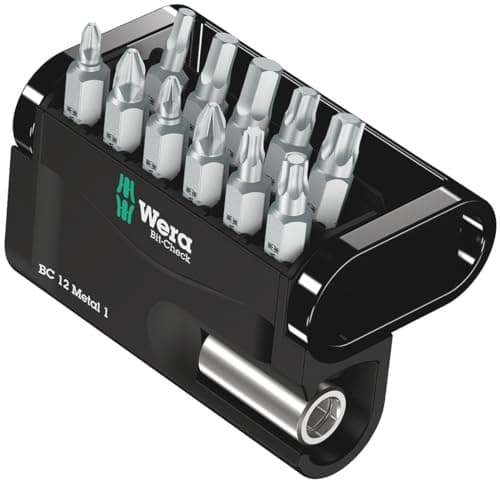 Image of Wera 05057424001 Bit-Check 12 Metal 1 General Purpose Bit Set (12-Piece)